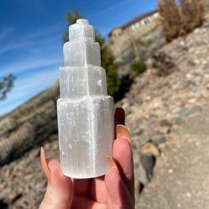 Selenite Crystal Tower 4" Tall, Cleansing Crystal, Selenite Healing Point
